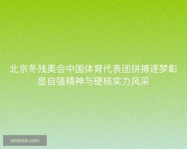 北京冬残奥会中国体育代表团拼搏逐梦彰显自强精神与硬核实力风采