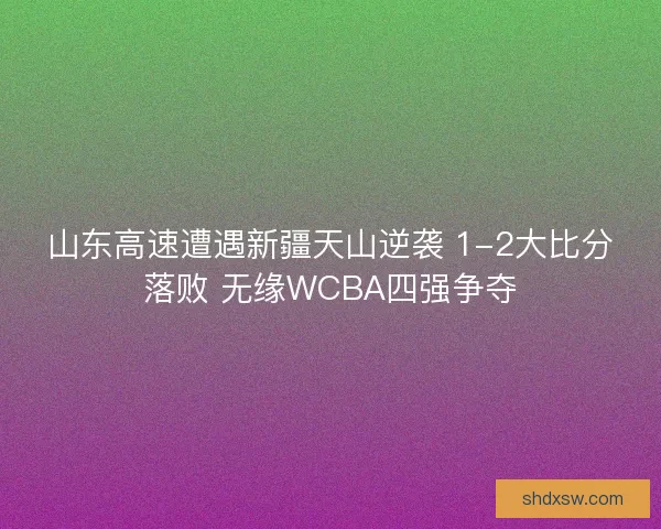 山东高速遭遇新疆天山逆袭 1-2大比分落败 无缘WCBA四强争夺